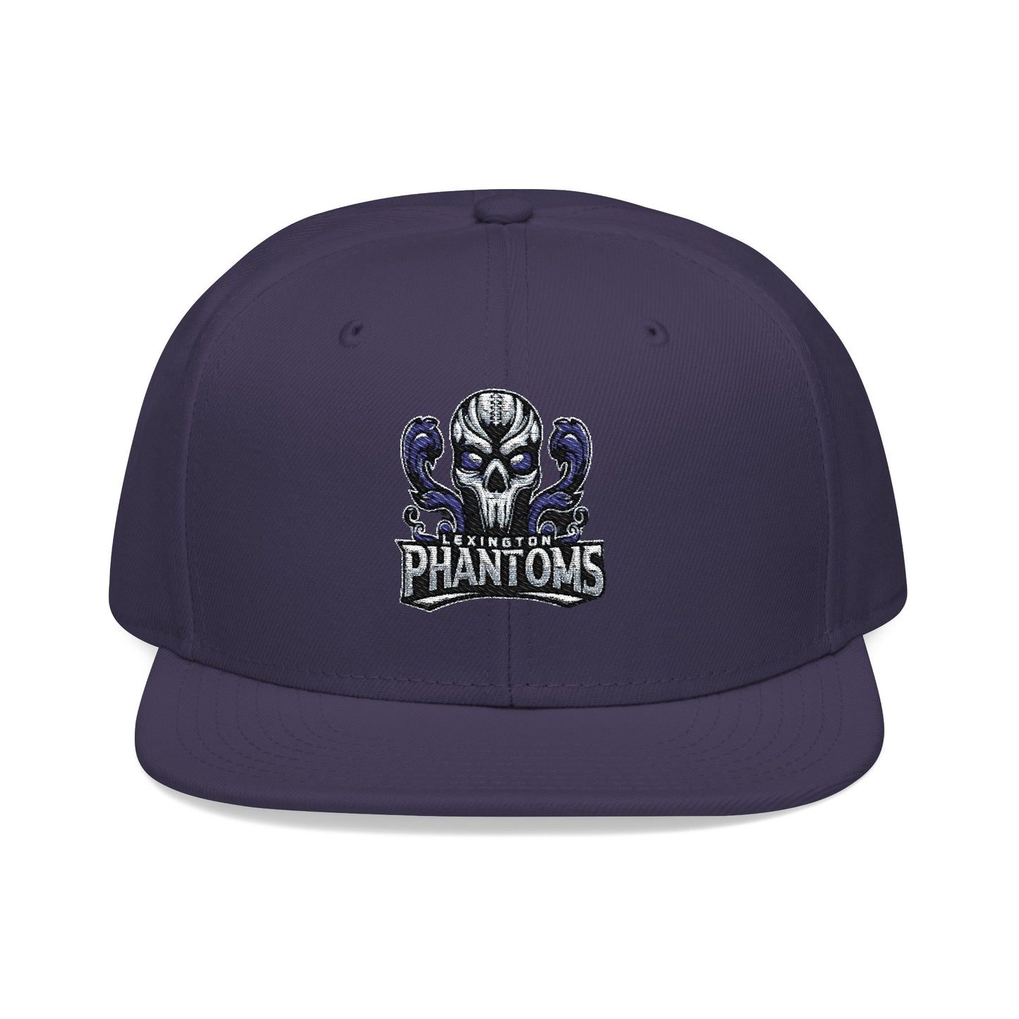 Embroidered Flat Bill Crown Snapback Hat