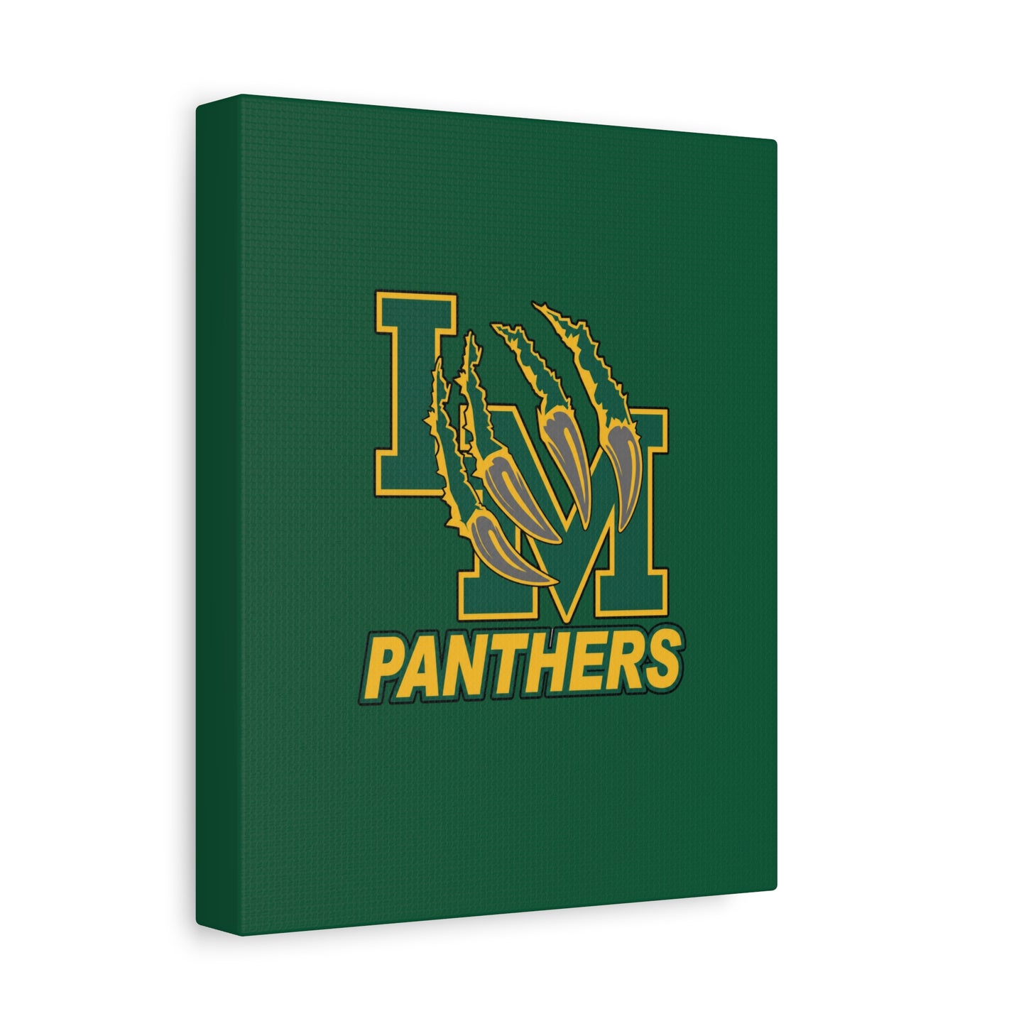 Panthers Logo Matte Stretched Canvas — Green & Gold Game Day Wall Art