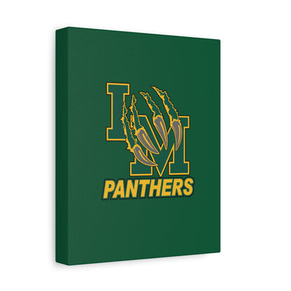 Panthers Logo Matte Stretched Canvas — Green & Gold Game Day Wall Art