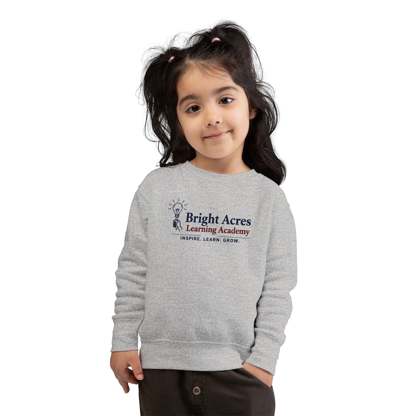 Bright Acres Learning Academy Toddler Sweatshirt — Inspire Learn Grow Logo Crew