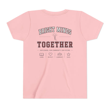 Bright Acres Bright Minds Together Youth Tee — Pink, back