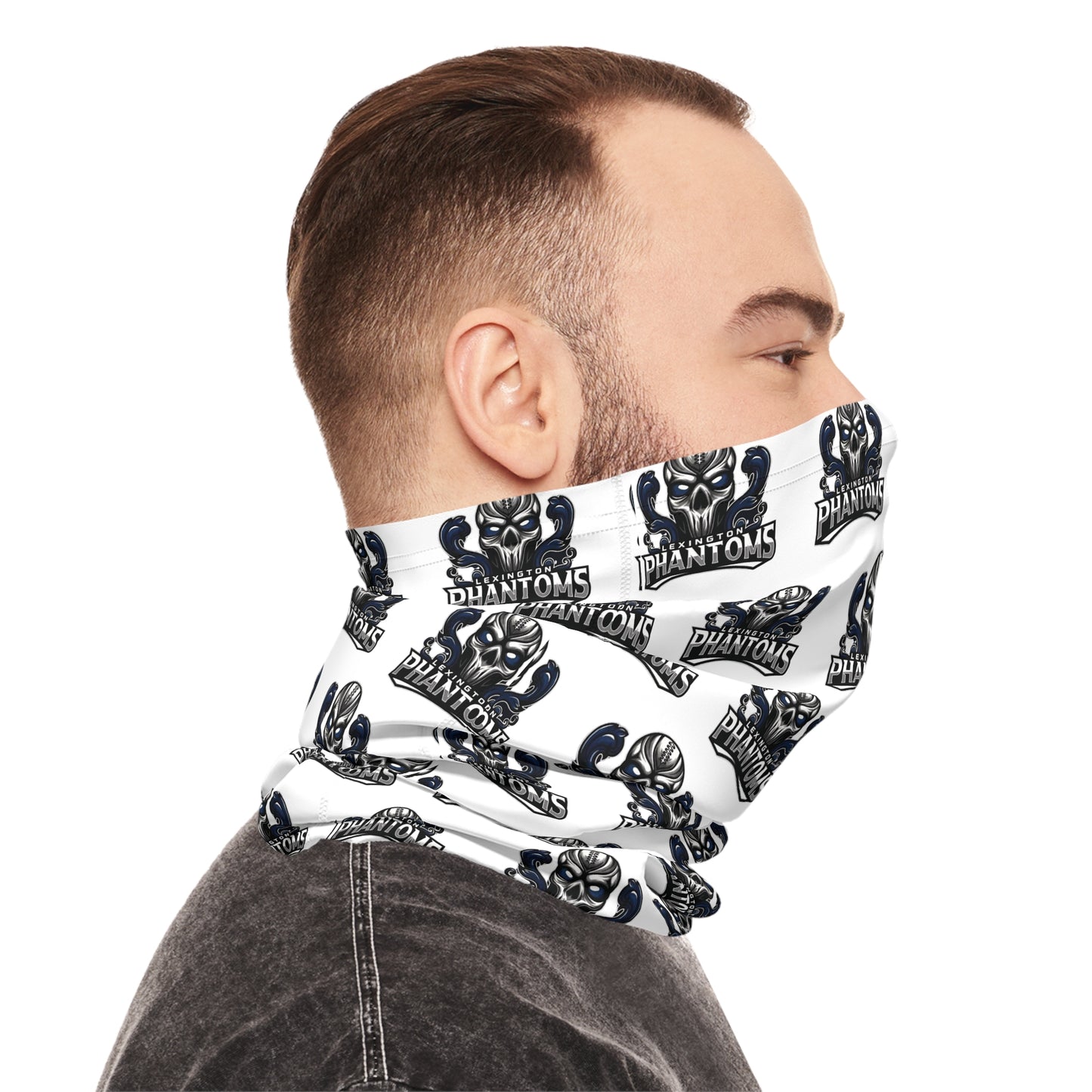 Phantoms White Logo Neck Gaiter