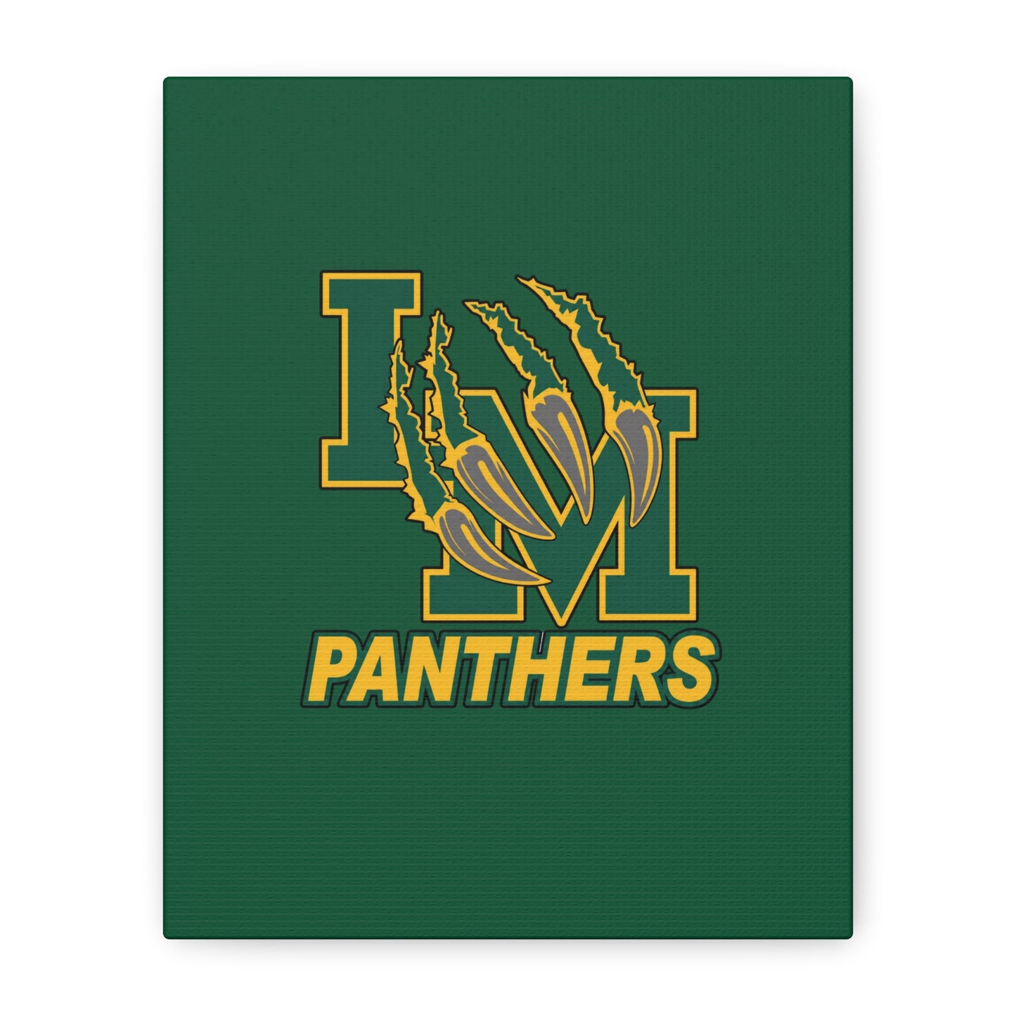 Panthers Logo Matte Stretched Canvas — Green & Gold Game Day Wall Art