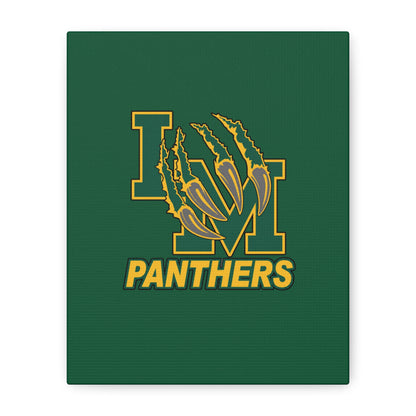 Panthers Logo Matte Stretched Canvas — Green & Gold Game Day Wall Art