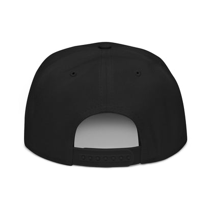 Embroidered Flat Bill Crown Snapback Hat