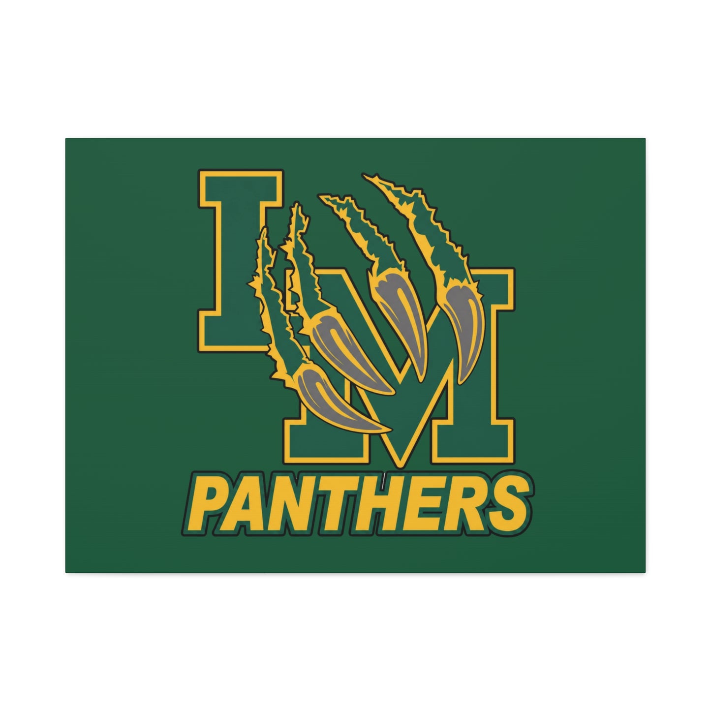 Panthers Logo Matte Stretched Canvas — Green & Gold Game Day Wall Art