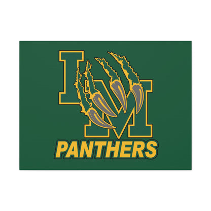 Panthers Logo Matte Stretched Canvas — Green & Gold Game Day Wall Art