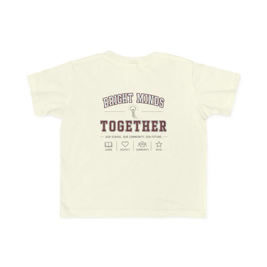 Bright Acres Bright Minds Together Toddler Tee — Natural, back