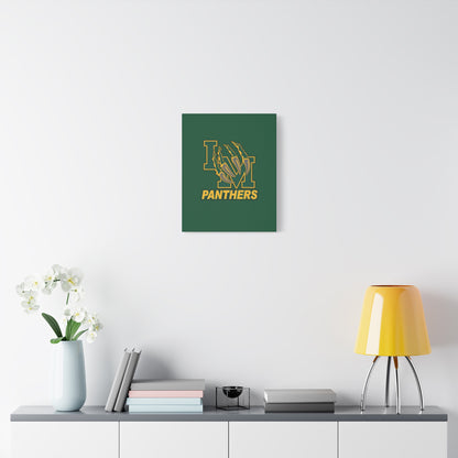 Panthers Logo Matte Stretched Canvas — Green & Gold Game Day Wall Art