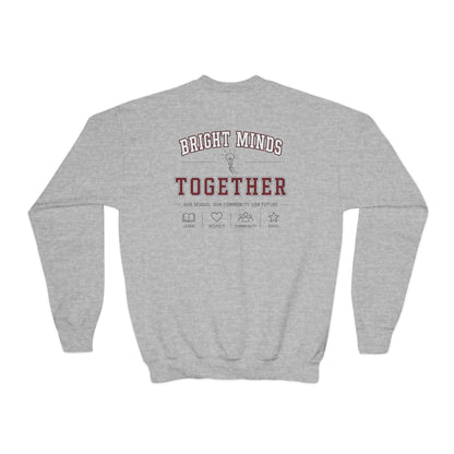 Bright Acres Bright Minds Together Youth Crewneck — Sport Grey, back