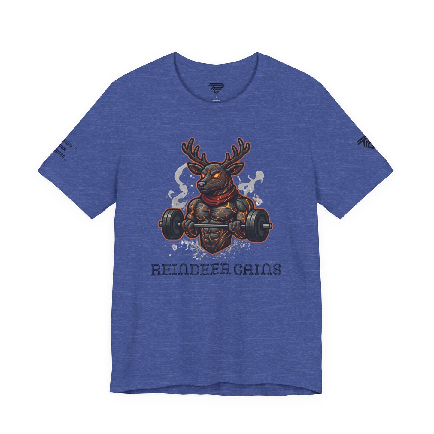 Reindeer Gains Gym T‑Shirt — Funny Christmas Workout Tee
