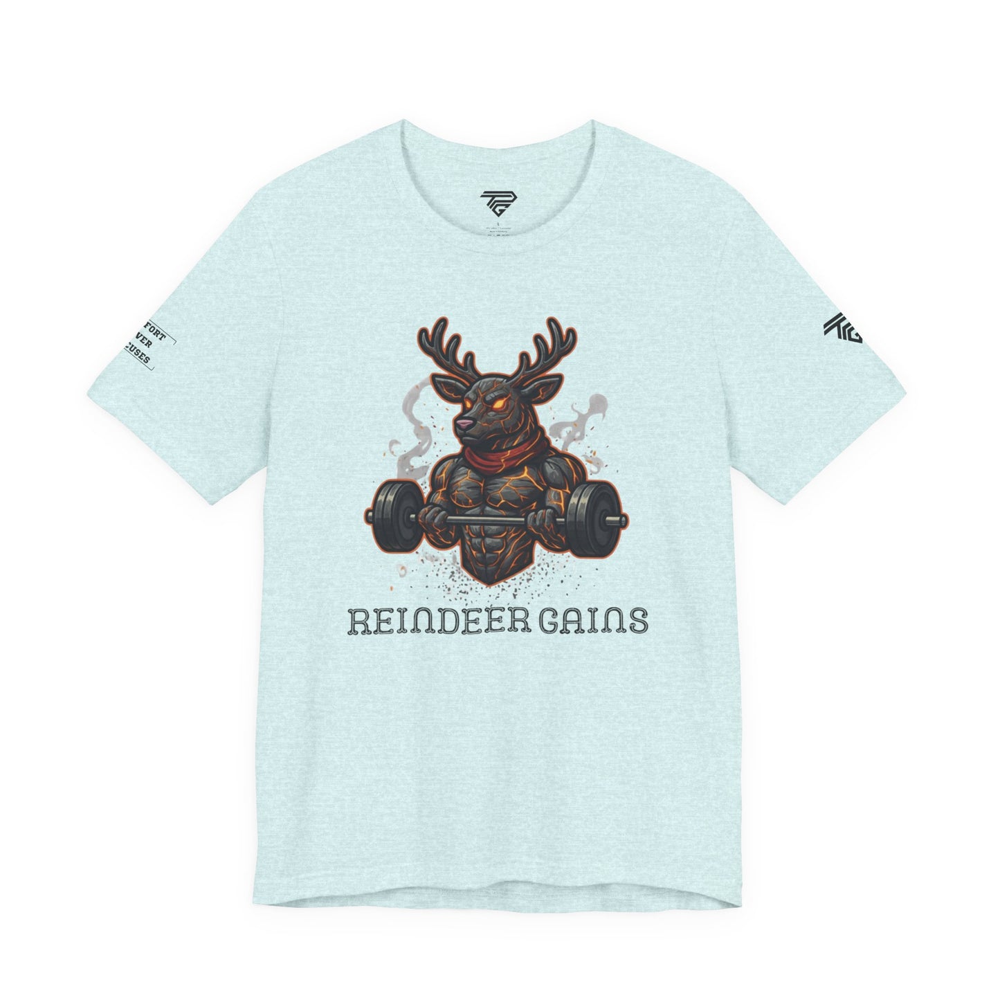 Reindeer Gains Gym T‑Shirt — Funny Christmas Workout Tee