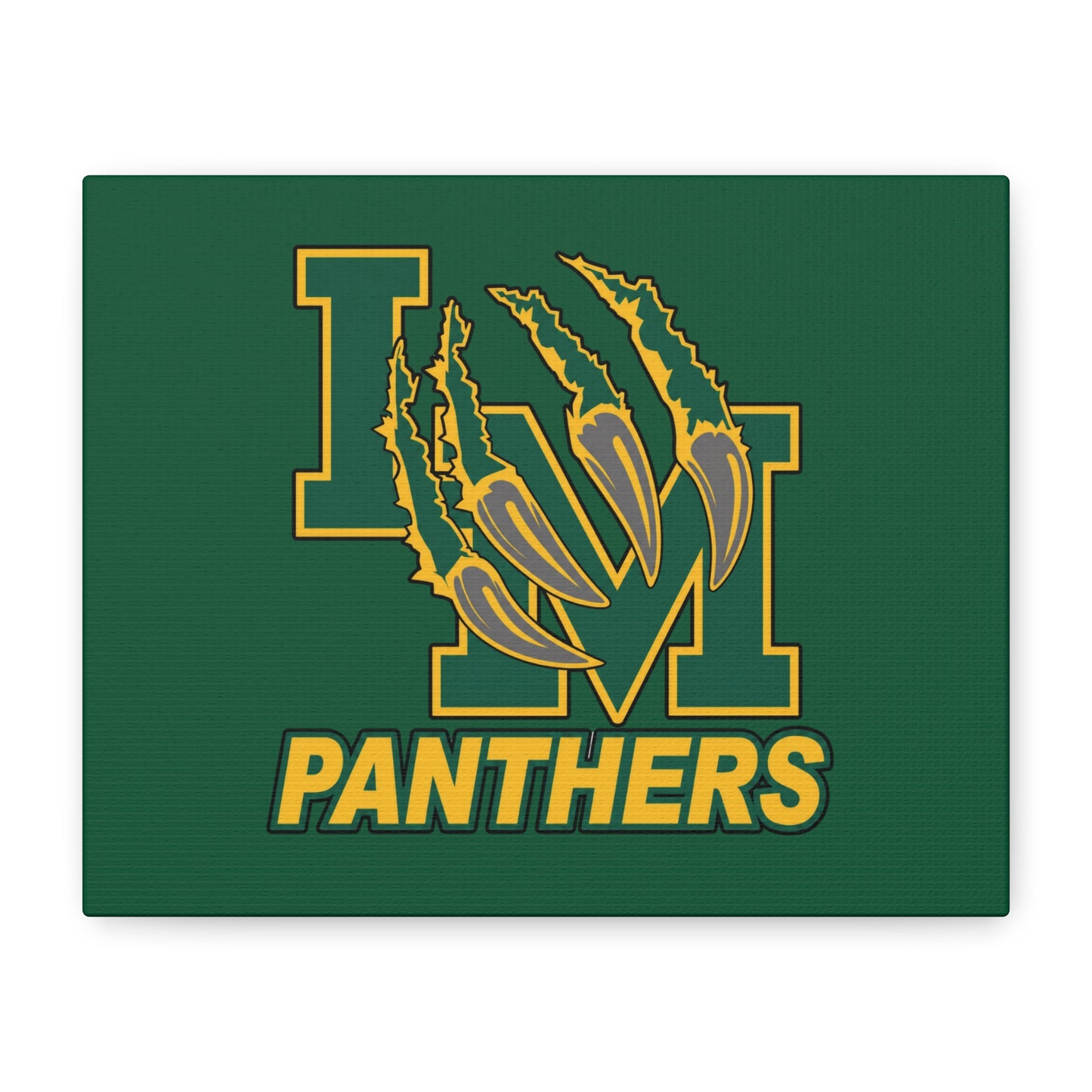 Panthers Logo Matte Stretched Canvas — Green & Gold Game Day Wall Art