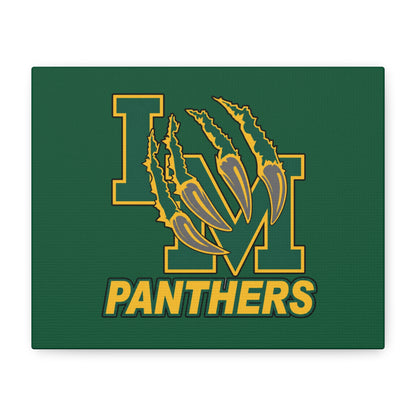 Panthers Logo Matte Stretched Canvas — Green & Gold Game Day Wall Art