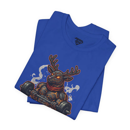 Reindeer Gains Gym T‑Shirt — Funny Christmas Workout Tee