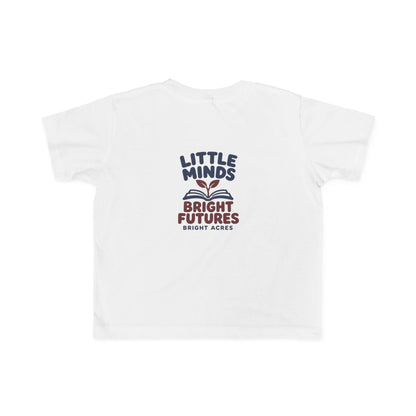 Bright Acres Little Minds Bright Futures Toddler Tee — White, back
