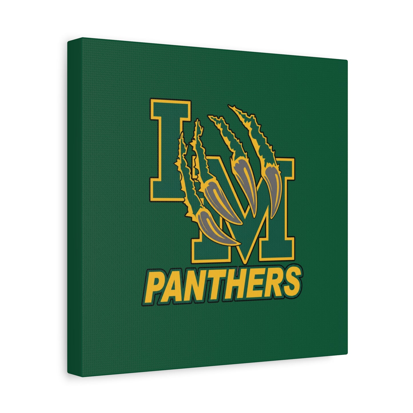 Panthers Logo Matte Stretched Canvas — Green & Gold Game Day Wall Art