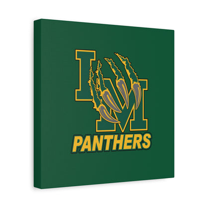 Panthers Logo Matte Stretched Canvas — Green & Gold Game Day Wall Art