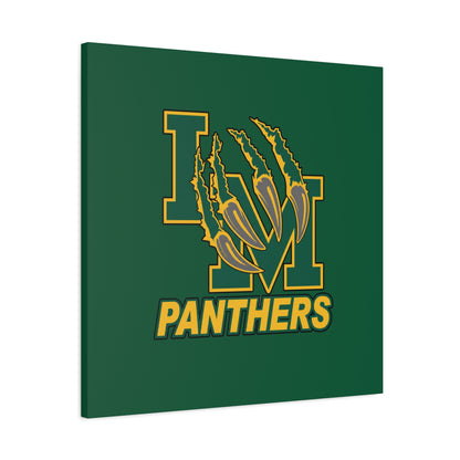 Panthers Logo Matte Stretched Canvas — Green & Gold Game Day Wall Art