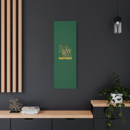 Panthers Logo Matte Stretched Canvas — Green & Gold Game Day Wall Art