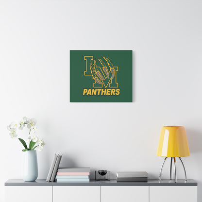 Panthers Logo Matte Stretched Canvas — Green & Gold Game Day Wall Art