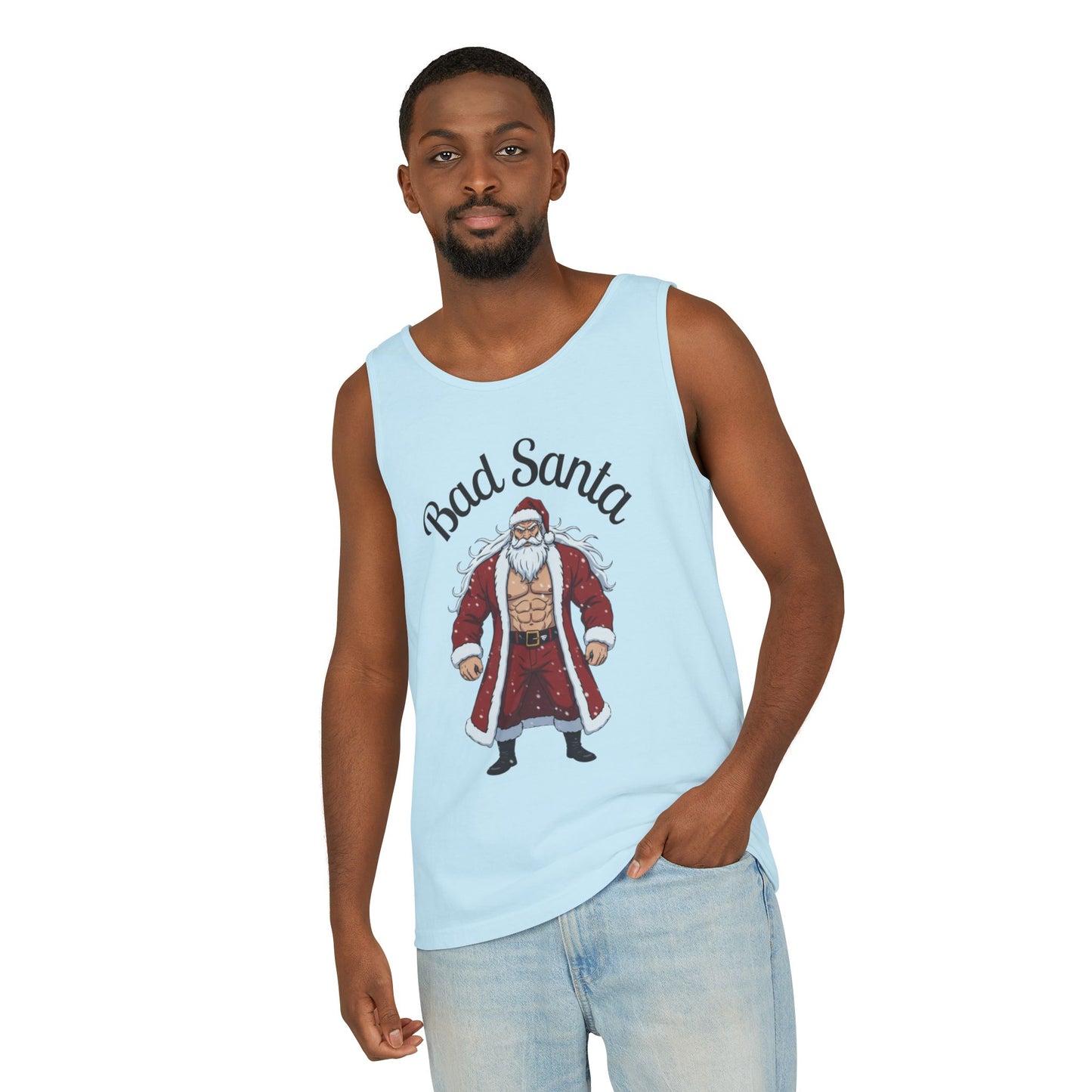 Bad Santa Workout Tank Top — Funny Christmas Gym Tank for Holiday Fitness