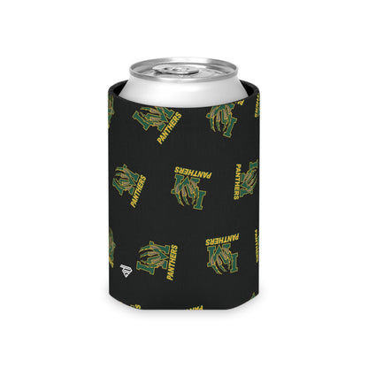 Panthers Logo Can Cooler — Black Team Pattern Beverage Koozie (Game Day for Parents)