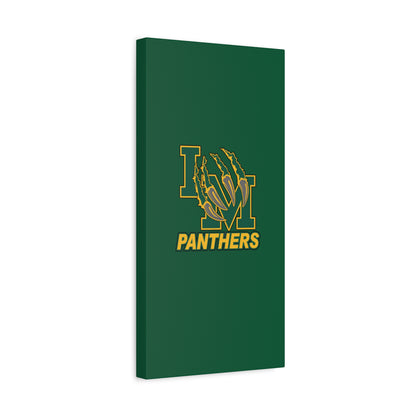 Panthers Logo Matte Stretched Canvas — Green & Gold Game Day Wall Art
