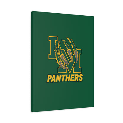 Panthers Logo Matte Stretched Canvas — Green & Gold Game Day Wall Art