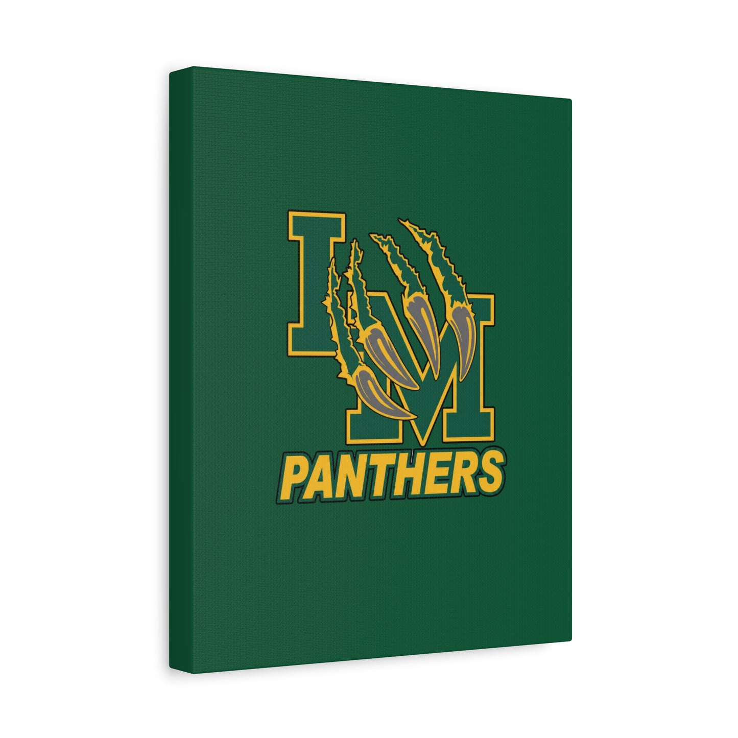 Panthers Logo Matte Stretched Canvas — Green & Gold Game Day Wall Art