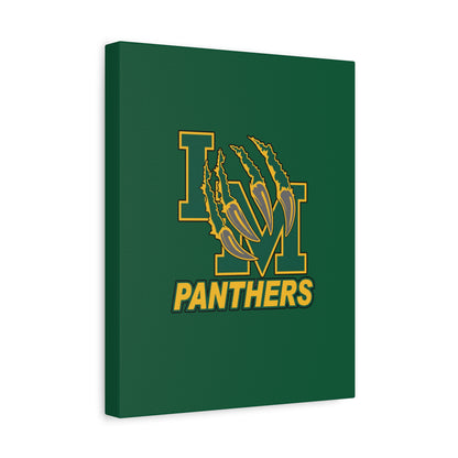 Panthers Logo Matte Stretched Canvas — Green & Gold Game Day Wall Art