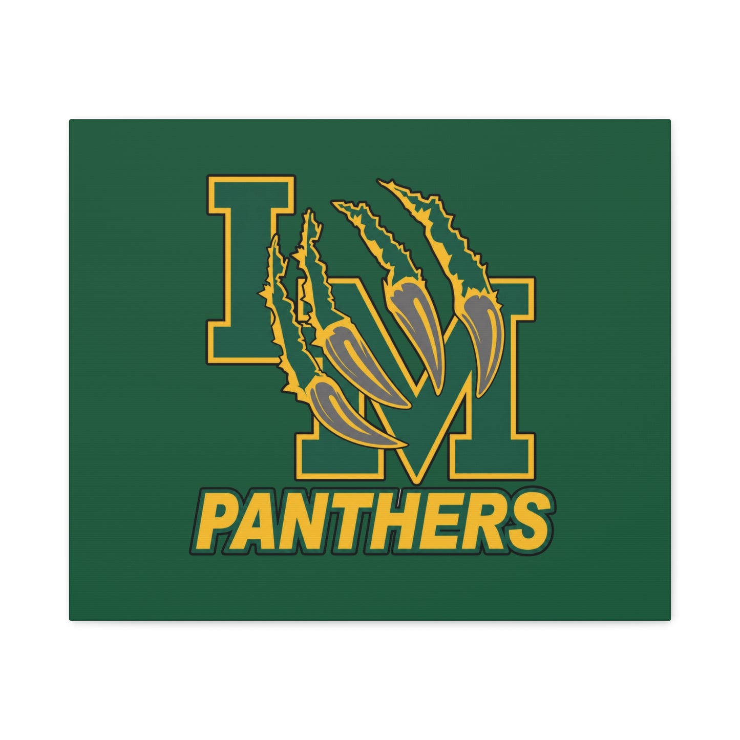 Panthers Logo Matte Stretched Canvas — Green & Gold Game Day Wall Art