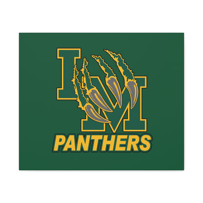 Panthers Logo Matte Stretched Canvas — Green & Gold Game Day Wall Art