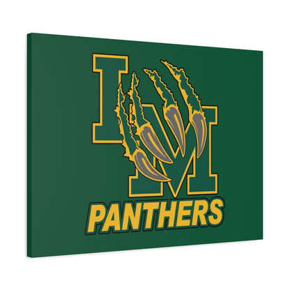 Panthers Logo Matte Stretched Canvas — Green & Gold Game Day Wall Art