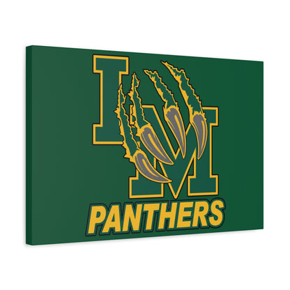 Panthers Logo Matte Stretched Canvas — Green & Gold Game Day Wall Art