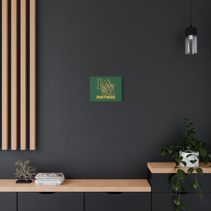 Panthers Logo Matte Stretched Canvas — Green & Gold Game Day Wall Art