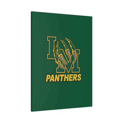 Panthers Logo Matte Stretched Canvas — Green & Gold Game Day Wall Art