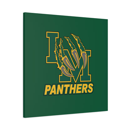 Panthers Logo Matte Stretched Canvas — Green & Gold Game Day Wall Art