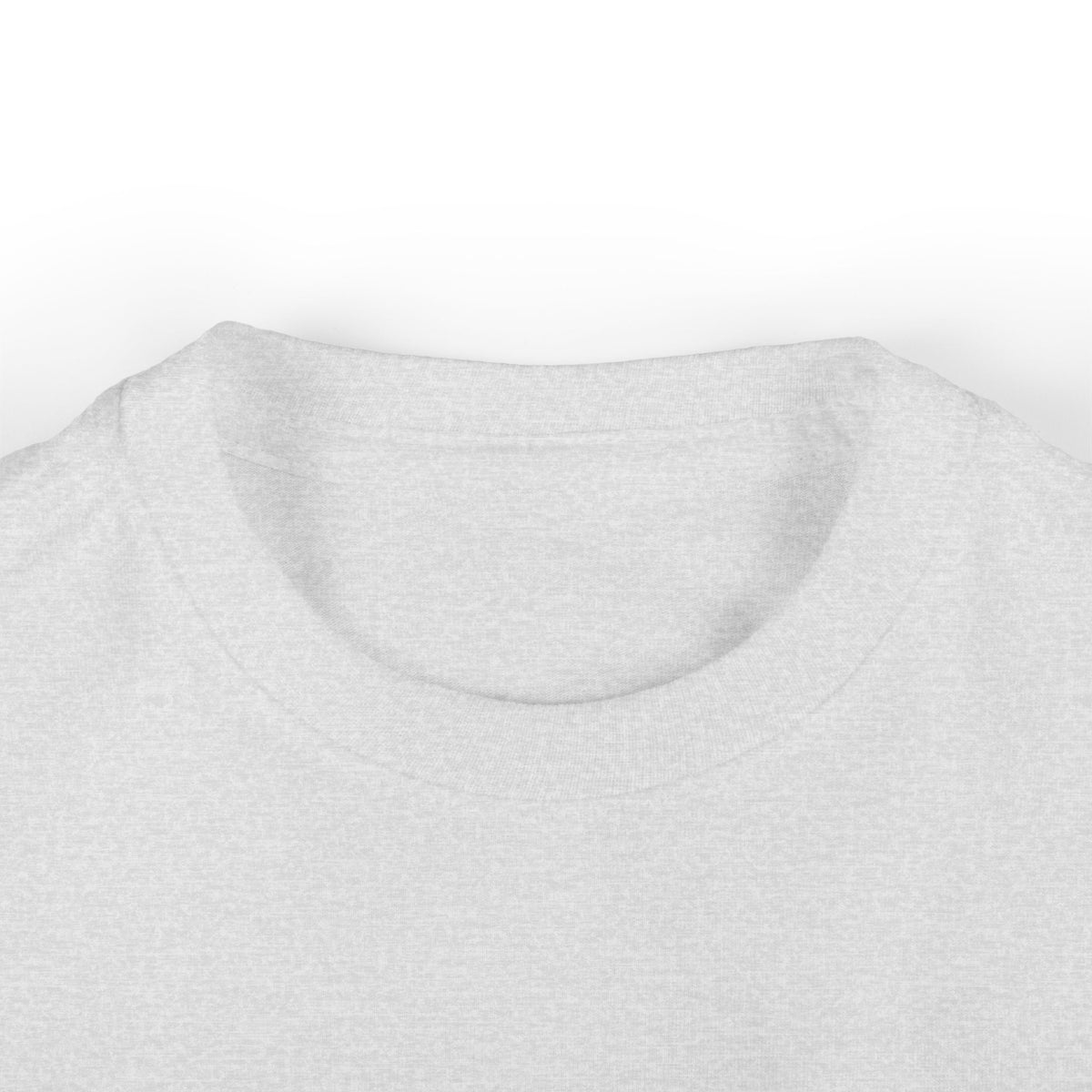 Bright Acres Small Beginnings Infant Tee — Heather, neckline detail