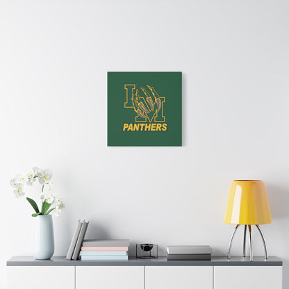 Panthers Logo Matte Stretched Canvas — Green & Gold Game Day Wall Art