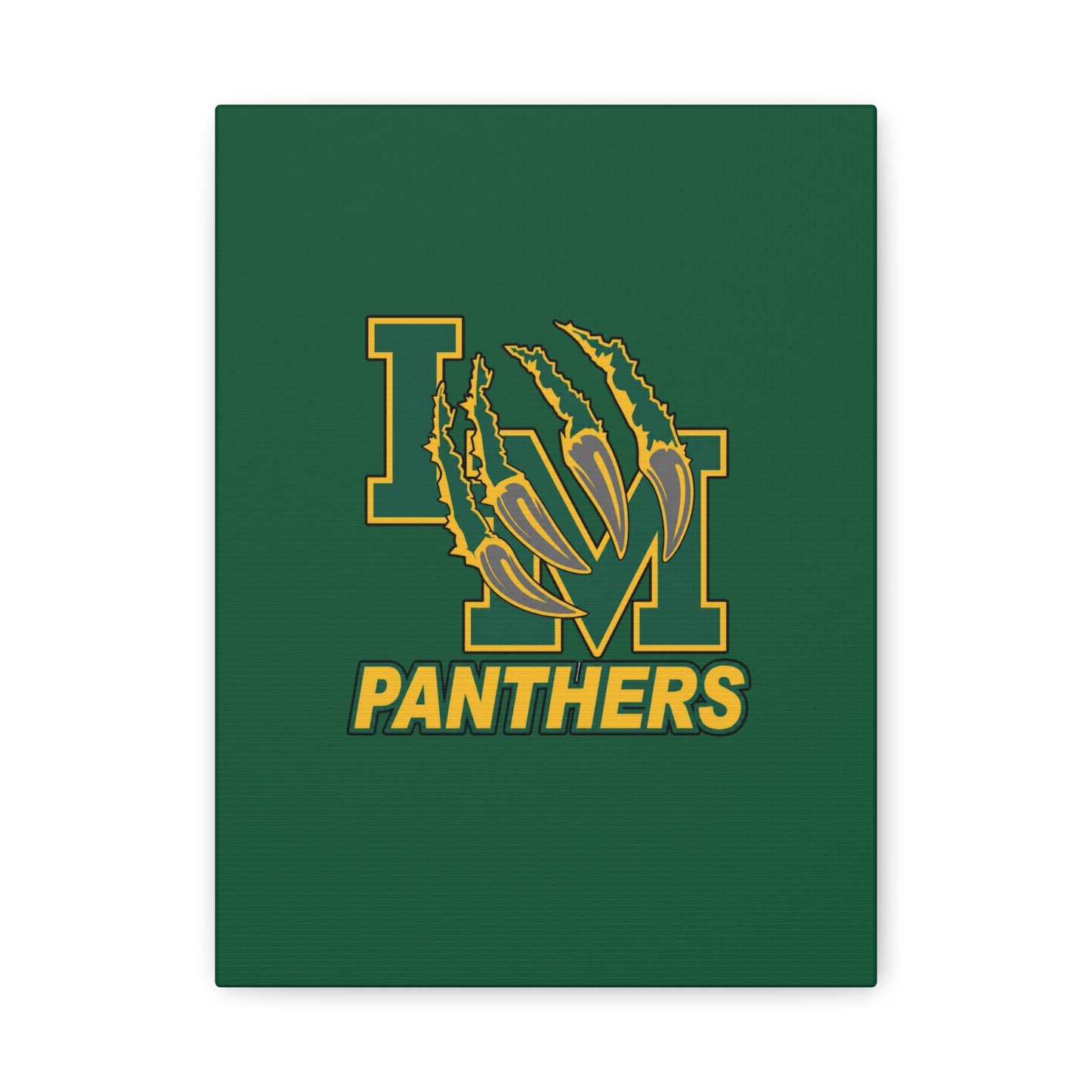 Panthers Logo Matte Stretched Canvas — Green & Gold Game Day Wall Art