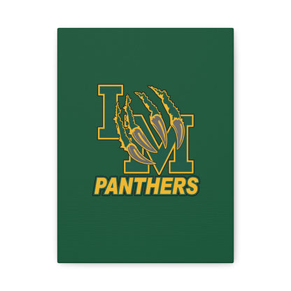 Panthers Logo Matte Stretched Canvas — Green & Gold Game Day Wall Art