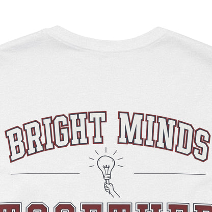 Bright Acres Bright Minds Together Adult Tee — Ash, back design detail