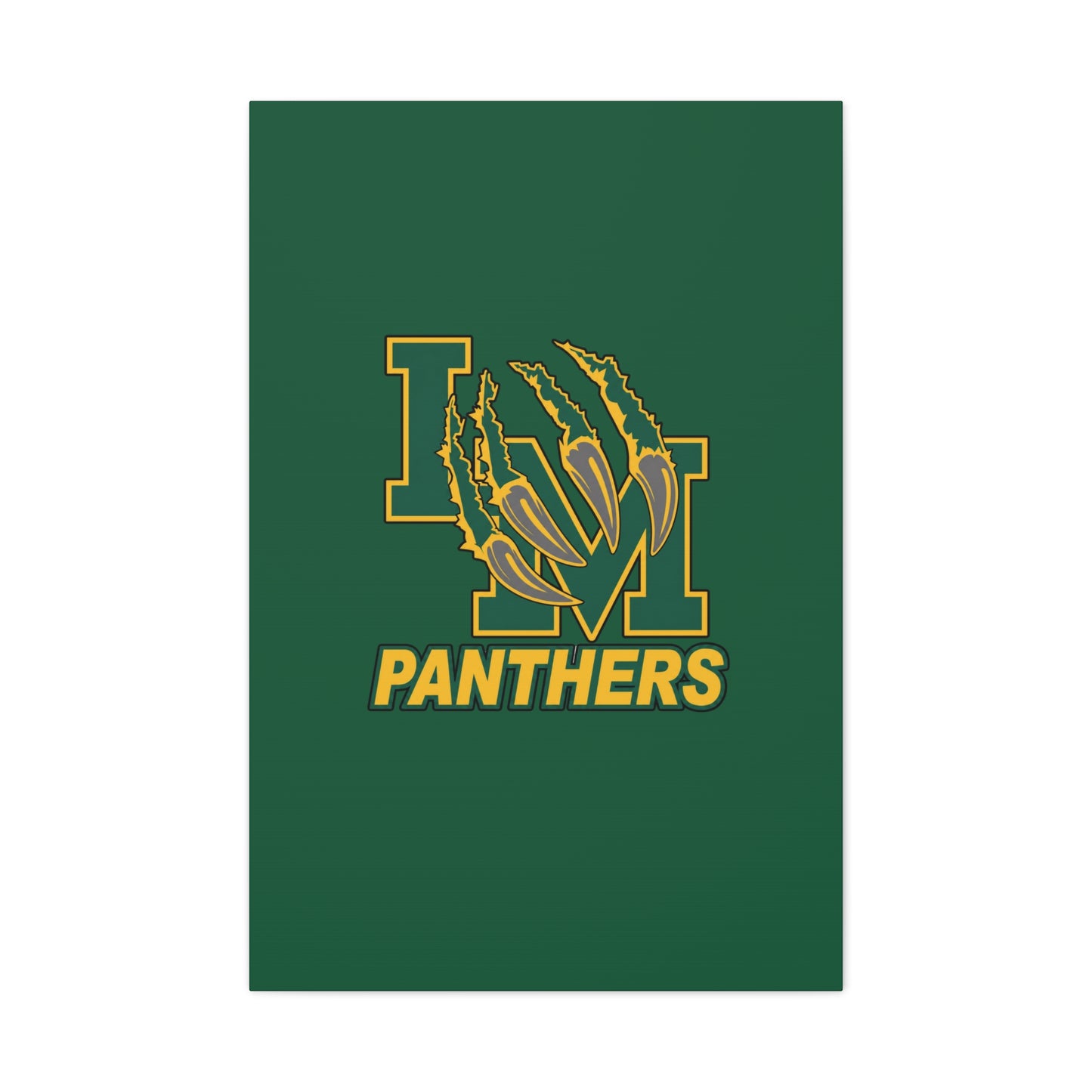 Panthers Logo Matte Stretched Canvas — Green & Gold Game Day Wall Art