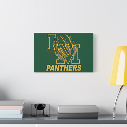 Panthers Logo Matte Stretched Canvas — Green & Gold Game Day Wall Art