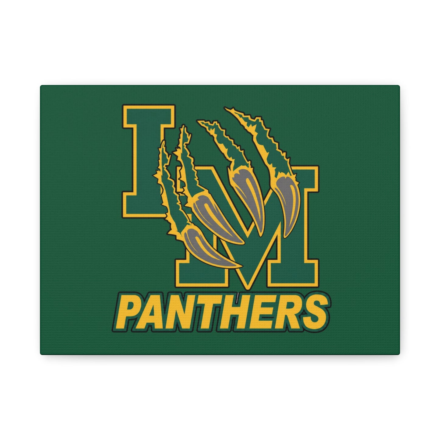 Panthers Logo Matte Stretched Canvas — Green & Gold Game Day Wall Art