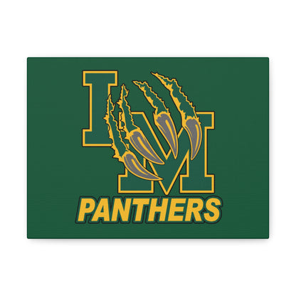 Panthers Logo Matte Stretched Canvas — Green & Gold Game Day Wall Art