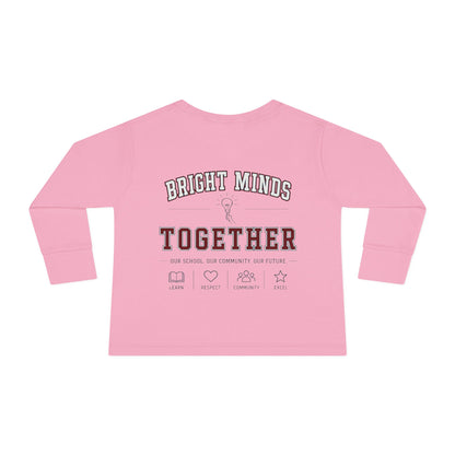 Bright Acres Bright Minds Together Toddler Long Sleeve — Pink, back