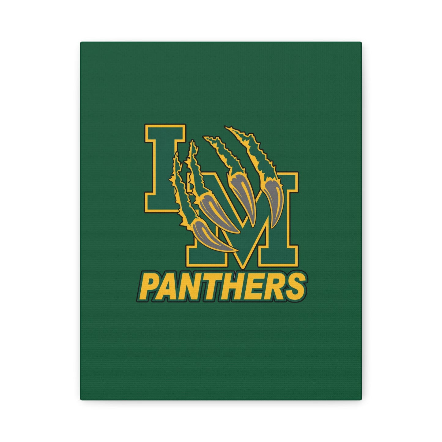 Panthers Logo Matte Stretched Canvas — Green & Gold Game Day Wall Art