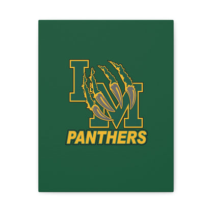 Panthers Logo Matte Stretched Canvas — Green & Gold Game Day Wall Art